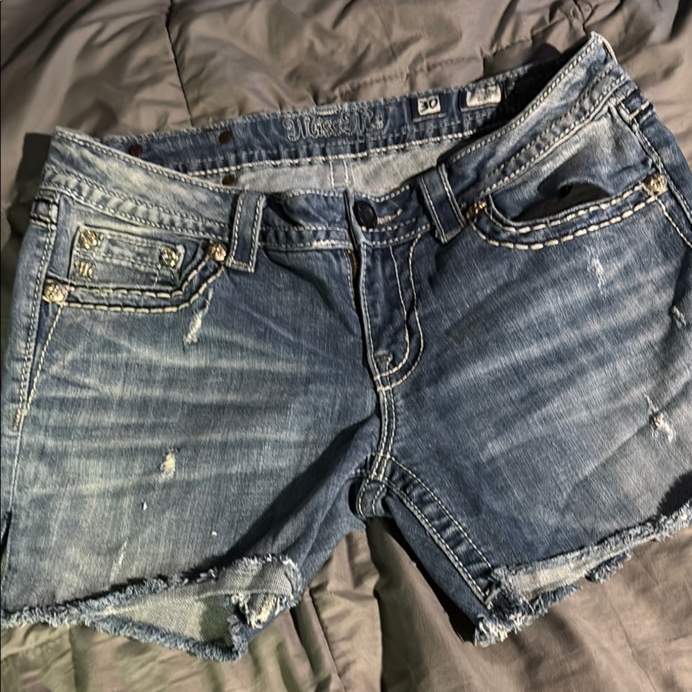 Embellished BlueMiss Me Denim cut off Shorts - Picture 2 of 4